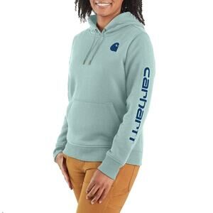 Carhartt Women's Relaxed Fit Midweight Logo Sleeve Graphic Sweatshirt Sz M